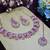 Purple rose gold premium designer american diamond and stone work necklace set