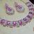 Purple rose gold premium designer american diamond and stone work necklace set