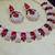 Maroon rose gold premium designer american diamond and stone work necklace set