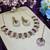 Green rose gold premium designer american diamond and stone work necklace set