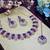 Blue rose gold premium designer american diamond and stone work necklace set