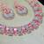 Pink rose gold premium designer american diamond and stone work necklace set