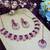 Purple rose gold premium designer american diamond and stone work necklace set