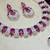 Purple rose gold premium designer american diamond and stone work necklace set