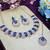 Blue rose gold premium designer american diamond and stone work necklace set