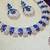 Blue rose gold premium designer american diamond and stone work necklace set