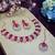 Pink rose gold premium designer american diamond and stone work necklace set