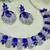 Blue rhodium premium designer american diamond and stone work necklace set