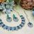Green rhodium premium designer american diamond and stone work necklace set