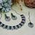 Green rhodium premium designer american diamond and stone work necklace set