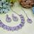 Purple rhodium premium designer american diamond and stone work necklace set
