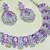 Purple rhodium premium designer american diamond and stone work necklace set