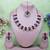 Maroon rhodium premium designer american diamond and stone work necklace set