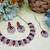 Maroon rhodium premium designer american diamond and stone work necklace set