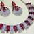 Maroon rhodium premium designer american diamond and stone work necklace set