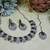 Green rhodium premium designer american diamond and stone work necklace set