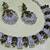 Green rhodium premium designer american diamond and stone work necklace set