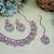 Pink rhodium premium designer american diamond and stone work necklace set