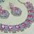 Pink rhodium premium designer american diamond and stone work necklace set