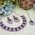 Purple rhodium premium designer american diamond and stone work necklace set