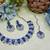 Blue rhodium premium designer american diamond and stone work necklace set