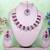 Pink rhodium premium designer american diamond and stone work necklace set