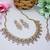 Purple yellow gold premium designer american diamond and stone work necklace set