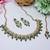Green yellow gold premium designer american diamond and stone work necklace set