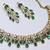Green yellow gold premium designer american diamond and stone work necklace set