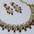 Maroon yellow gold premium designer american diamond and stone work necklace set