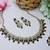 Blue yellow gold premium designer american diamond and stone work necklace set