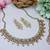 Pink yellow gold premium designer american diamond and stone work necklace set