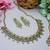 Green yellow gold premium designer american diamond and stone work necklace set