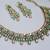 Green yellow gold premium designer american diamond and stone work necklace set