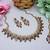 Purple yellow gold premium designer american diamond and stone work necklace set