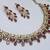 Purple yellow gold premium designer american diamond and stone work necklace set