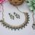Blue yellow gold premium designer american diamond and stone work necklace set