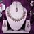 Pink yellow gold premium designer american diamond and stone work necklace set