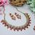 Red yellow gold premium designer american diamond and stone work necklace set