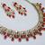 Red yellow gold premium designer american diamond and stone work necklace set