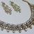 White yellow gold premium designer american diamond and stone work necklace set