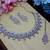 Purple rhodium premium designer american diamond and stone work necklace set