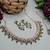 Green rose gold premium designer american diamond and stone work necklace set