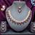 Maroon rose gold premium designer american diamond and stone work necklace set