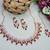 Maroon rose gold premium designer american diamond and stone work necklace set