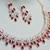 Maroon rose gold premium designer american diamond and stone work necklace set