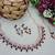 Blue rose gold premium designer american diamond and stone work necklace set