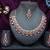 Pink rose gold premium designer american diamond and stone work necklace set