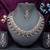 Green rose gold premium designer american diamond and stone work necklace set