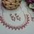 Purple rose gold premium designer american diamond and stone work necklace set